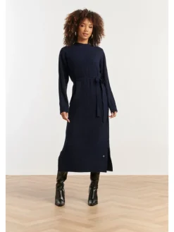 Gebreide jurk donkerblauw