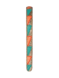 Haarband goudkleurig/turquoise/oranje