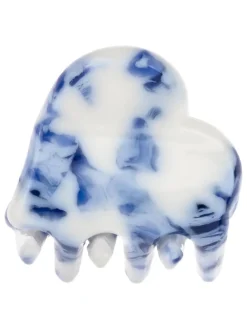 Haarclip oranje/donkerblauw/wit - à 4 stuks
