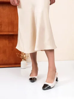Haksandalen beige/zwart