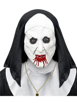 Halfmasker " HORROR NON MET HOOFDDEKSEL" wit/zwart