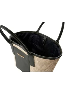 Handtas "Amalfi" beige/groen - (B)38 x (H)19 x (D)12 cm