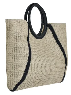 Handtas naturel - (B)45 x (H)25 x (D)15 cm