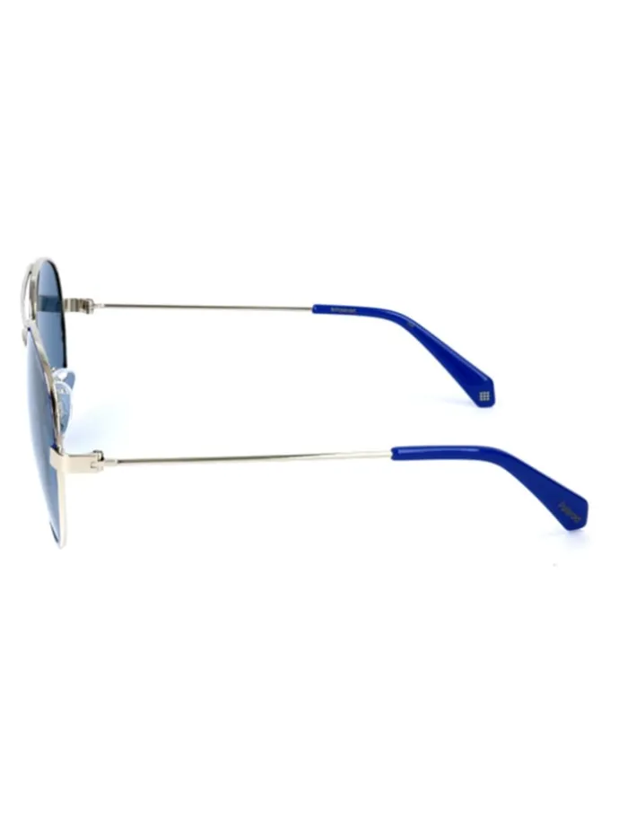 Herenzonnebril zilverkleurig/blauw