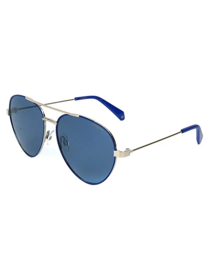 Herenzonnebril zilverkleurig/blauw