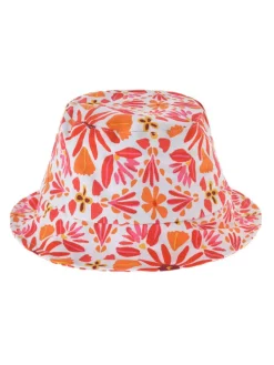 Hoed wit/oranje/rood