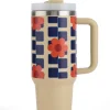 Isoleerfles "Orla Kiely" beige/donkerblauw - 1,2 l