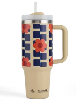 Isoleerfles "Orla Kiely" beige/donkerblauw - 1,2 l
