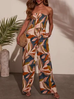 Jumpsuit beige/antraciet