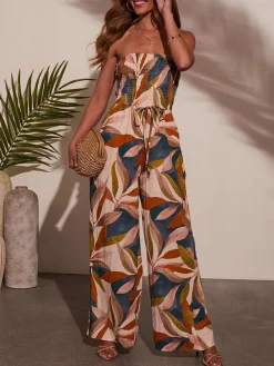Jumpsuit beige/antraciet