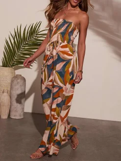 Jumpsuit beige/antraciet