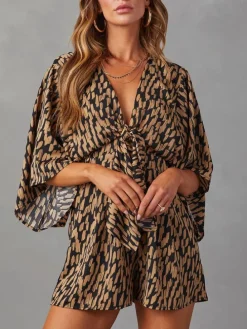 Jumpsuit beige/zwart