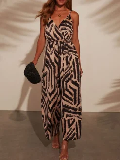 Jumpsuit bruin/beige