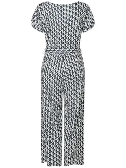 Jumpsuit donkerblauw/wit