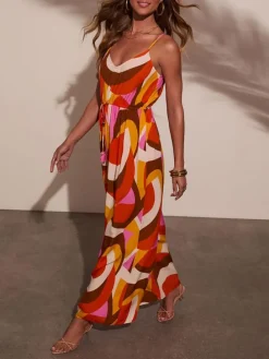 Jumpsuit meerkleurig/rood