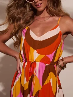 Jumpsuit meerkleurig/rood