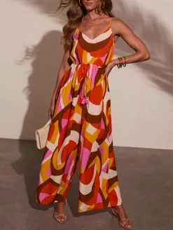 Jumpsuit meerkleurig/rood
