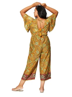 Jumpsuit oranje/groen