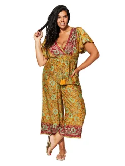 Jumpsuit oranje/groen