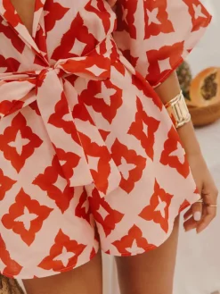 Jumpsuit oranje/roze