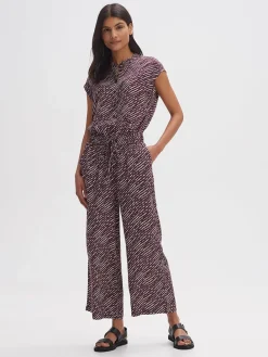 Jumpsuit pruimkleurig/wit/zwart