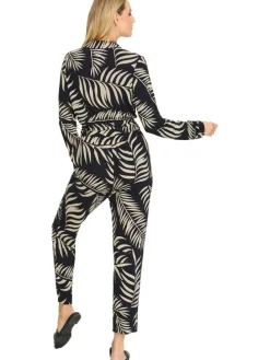 Jumpsuit zwart/beige