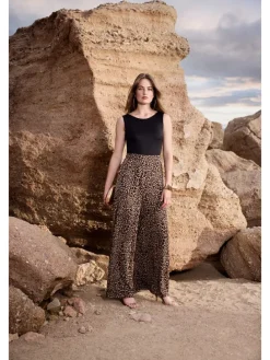 Jumpsuit zwart/beige/bruin