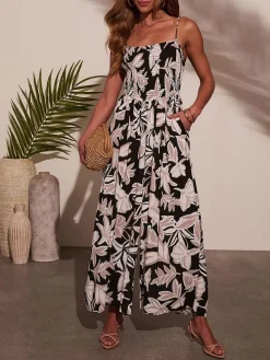 Jumpsuit zwart/crème