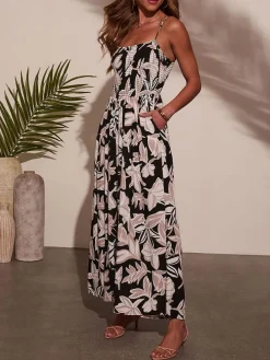 Jumpsuit zwart/crème