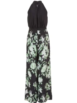 Jumpsuit zwart/groen