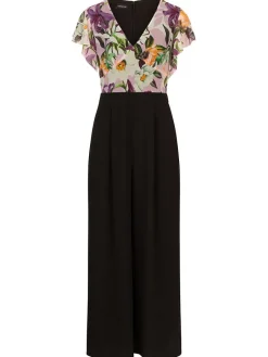 Jumpsuit zwart/pruimkleurig
