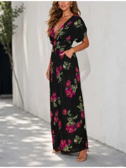 Jumpsuit zwart/roze