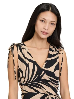 Jurk beige/zwart