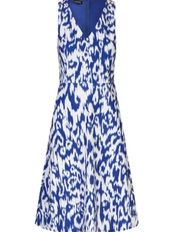 Jurk blauw/wit