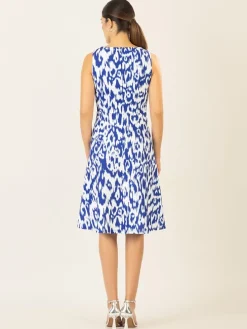 Jurk blauw/wit