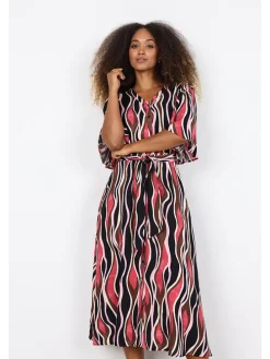 Jurk "Cammi" rood/zwart