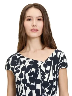 Jurk crème/donkerblauw