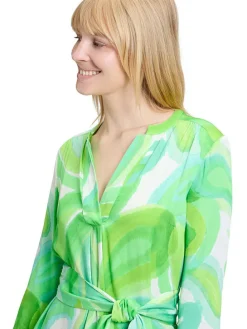 Jurk groen/wit