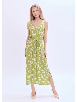 Jurk groen/wit