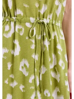 Jurk groen/wit