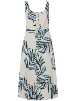 Jurk "Linna" crème/blauw