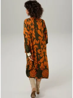 Jurk oranje/kaki