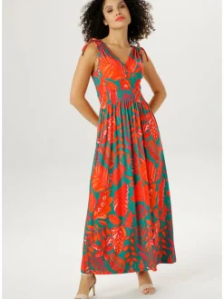 Jurk rood/groen