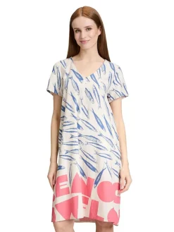 Jurk wit/blauw