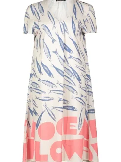 Jurk wit/blauw