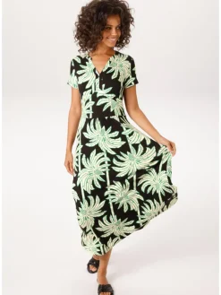 Jurk zwart/groen