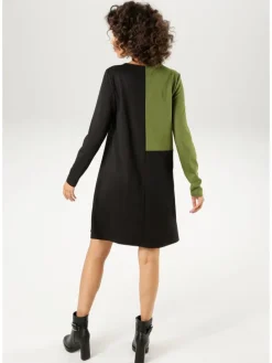 Jurk zwart/groen