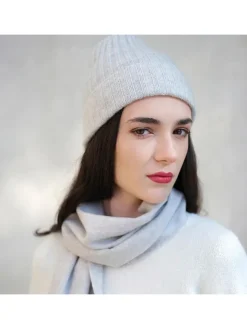 Kasjmieren beanie grijs