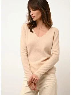 Kasjmieren trui "Joan" beige