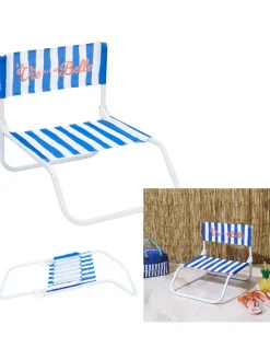 Klapstoel "Dolce Vita" blauw/wit - (B)44 x (H)75 x (D)52 cm